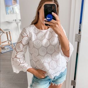 Lilly Pulitzer White Eyelet Top